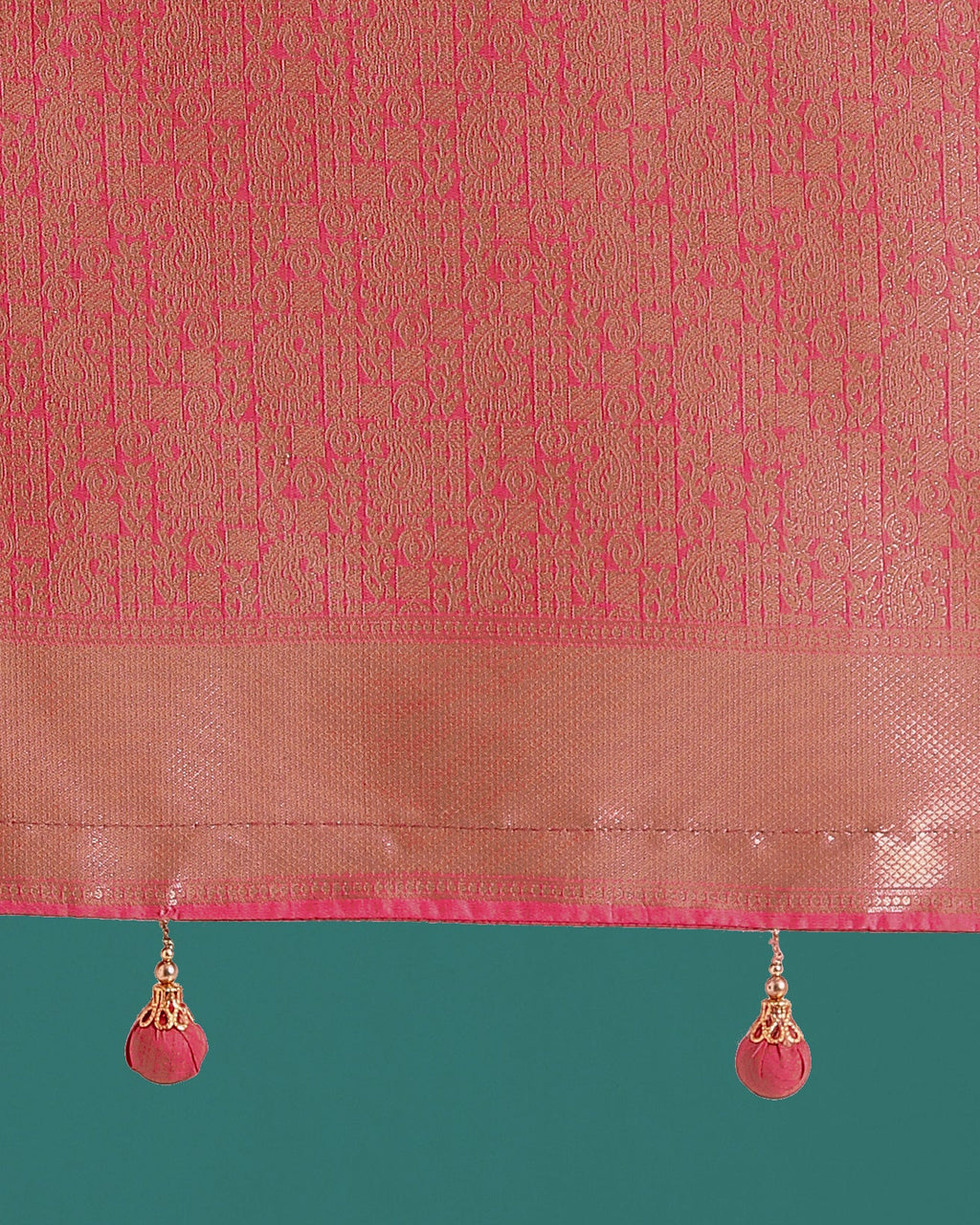 Monjolika Fashion Pink Colour Banarasi Satin Silk Zari Weaving Classic Saree | Grocsy