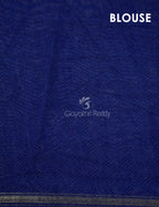 Light Orange And Ink Blue Colour Printed Semi Chanderi Saree By Gayathri Reddy Designer Studio | Grocsy