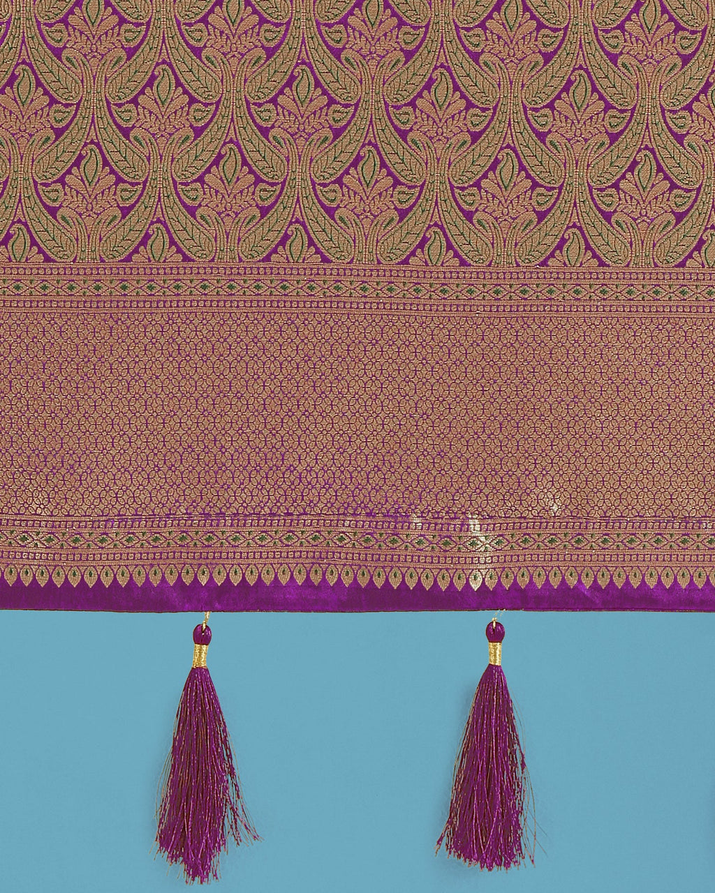 Monjolika Fashion Dark Purple Color Baanrasi Satin Silk Saree for Wedding Functions | Grocsy