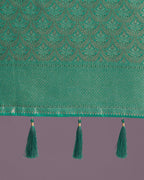 Monjolika Fashion Teal Color Baanrasi Satin Silk Saree for Wedding Functions | Grocsy