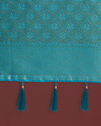 Monjolika Fashion Dusty Cyan Color Baanrasi Satin Silk Saree for Wedding Functions | Grocsy