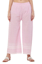PAVONINE Pink Color Full Thread Chikankari Cotton Fabric Sharara For Women | Grocsy