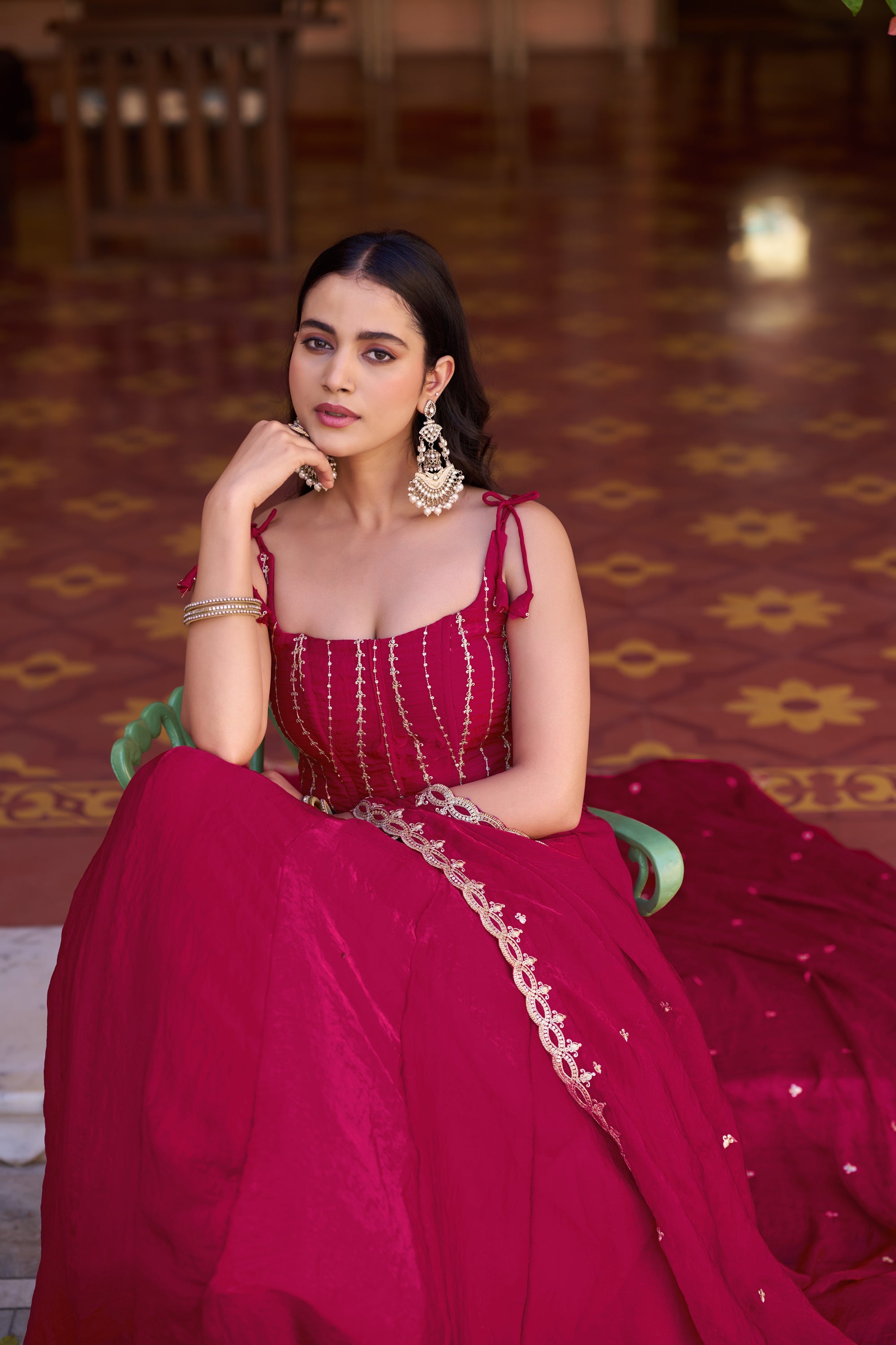 Lorenvalley Fashion Ranipink Fendy Satin Sequins and Thread Embroidery Work Lehenga Choli with Dupatta | Grocsy