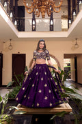 Lorenvalley Parot Star Georgette Embellishment With Pearl Coding And Sequins Embroidery Work Lehenga Choli with Dupatta | Grocsy