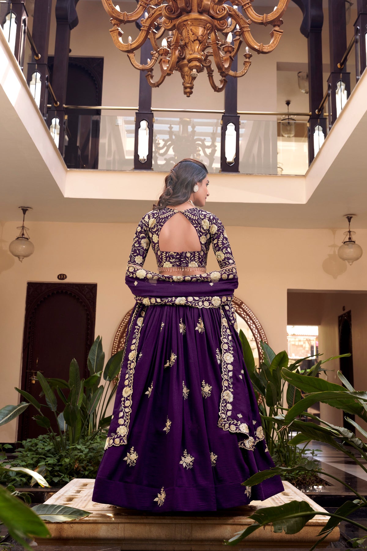 Lorenvalley Parot Star Georgette Embellishment With Pearl Coding And Sequins Embroidery Work Lehenga Choli with Dupatta | Grocsy