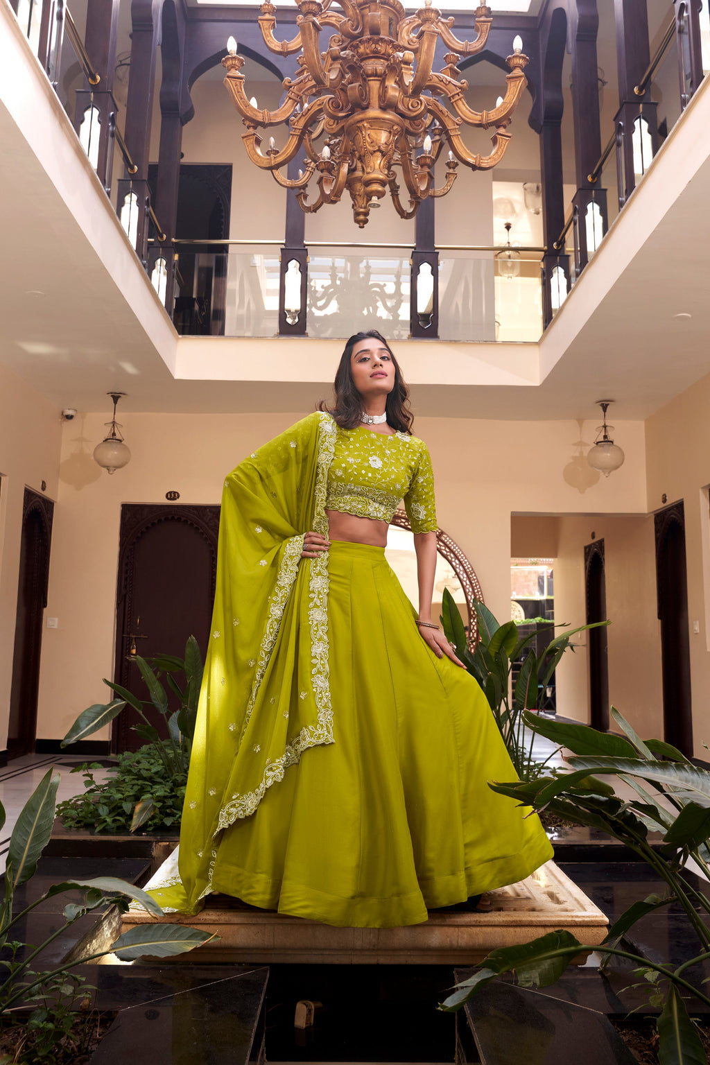Lorenvalley Pink New Crush Embellishment With Pearl Coding And Sequins Embroidery Work Lehenga Choli with Dupatta | Grocsy