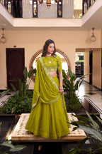 Lorenvalley Pink New Crush Embellishment With Pearl Coding And Sequins Embroidery Work Lehenga Choli with Dupatta | Grocsy