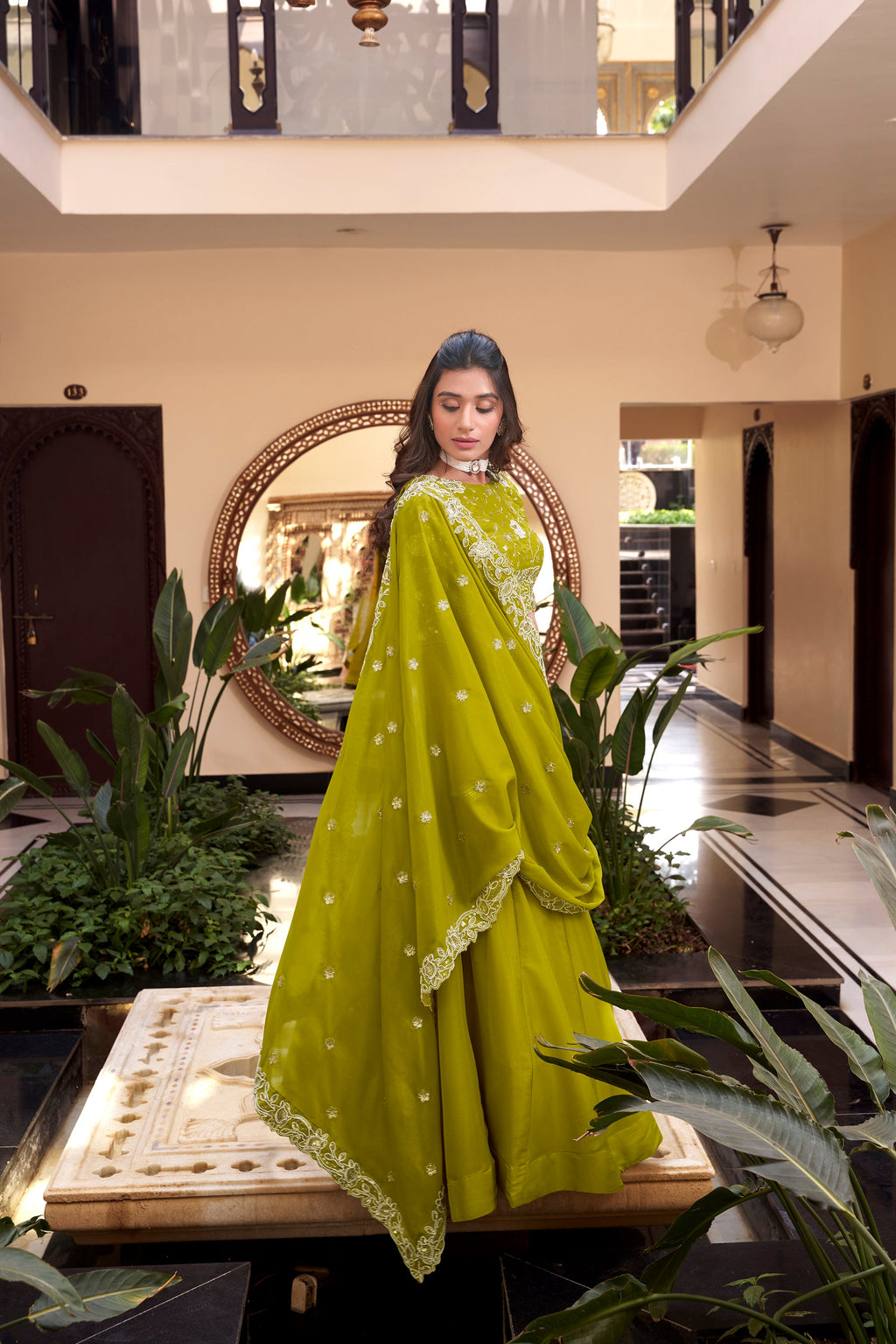 Lorenvalley Pink New Crush Embellishment With Pearl Coding And Sequins Embroidery Work Lehenga Choli with Dupatta | Grocsy