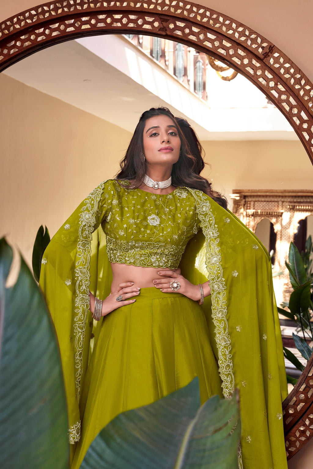 Lorenvalley Pink New Crush Embellishment With Pearl Coding And Sequins Embroidery Work Lehenga Choli with Dupatta | Grocsy