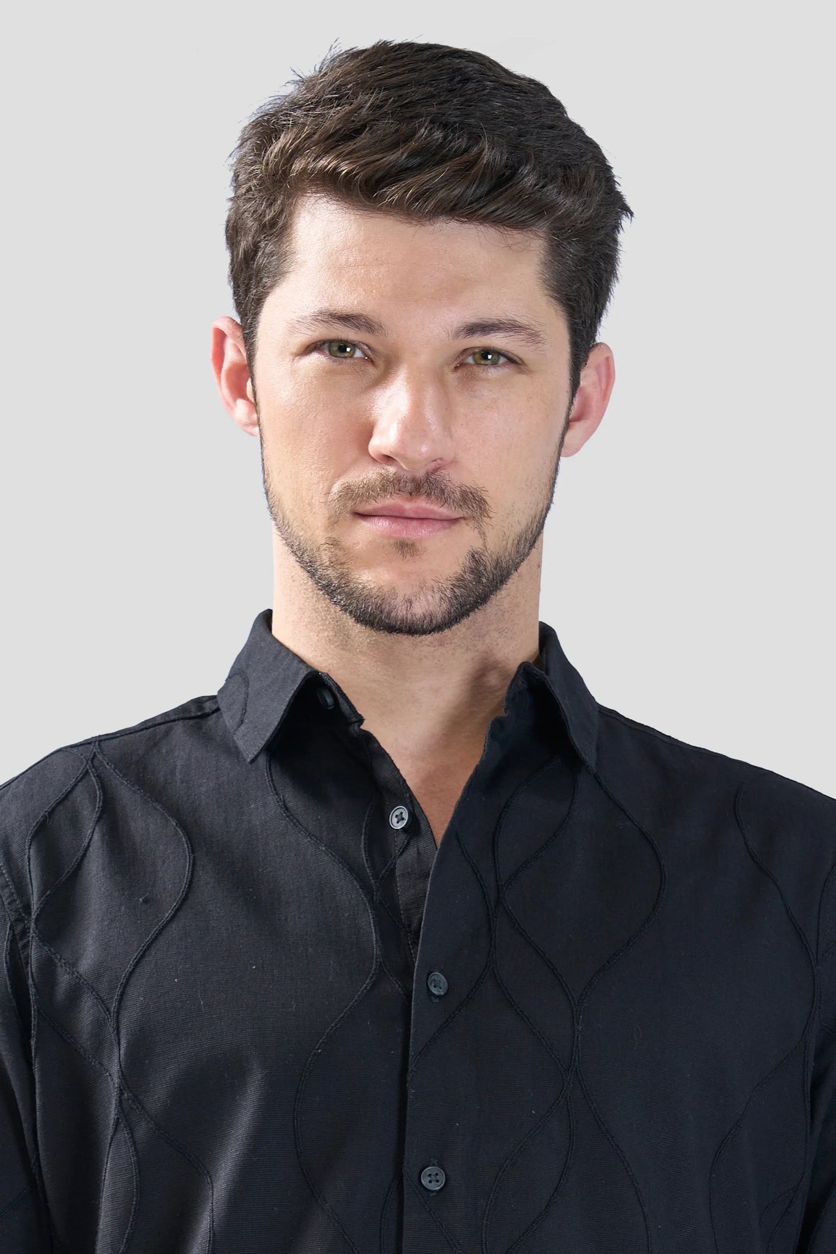 Xkind Black Embroidery Full Sleeve Slim Fit Shirt | Grocsy