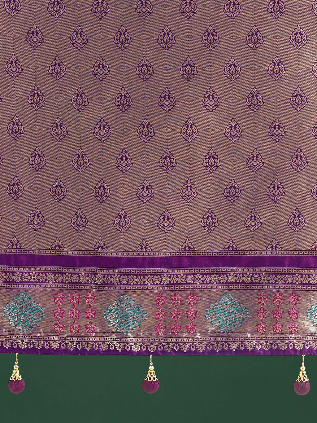 Monjolika Fashion Purple Colour Banarasi Silk Zari Weaving Classic Saree | Grocsy