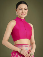 Monjolika Fashion Rani Pink Colour Banarasi Silk Zari Weaving Classic Saree | Grocsy