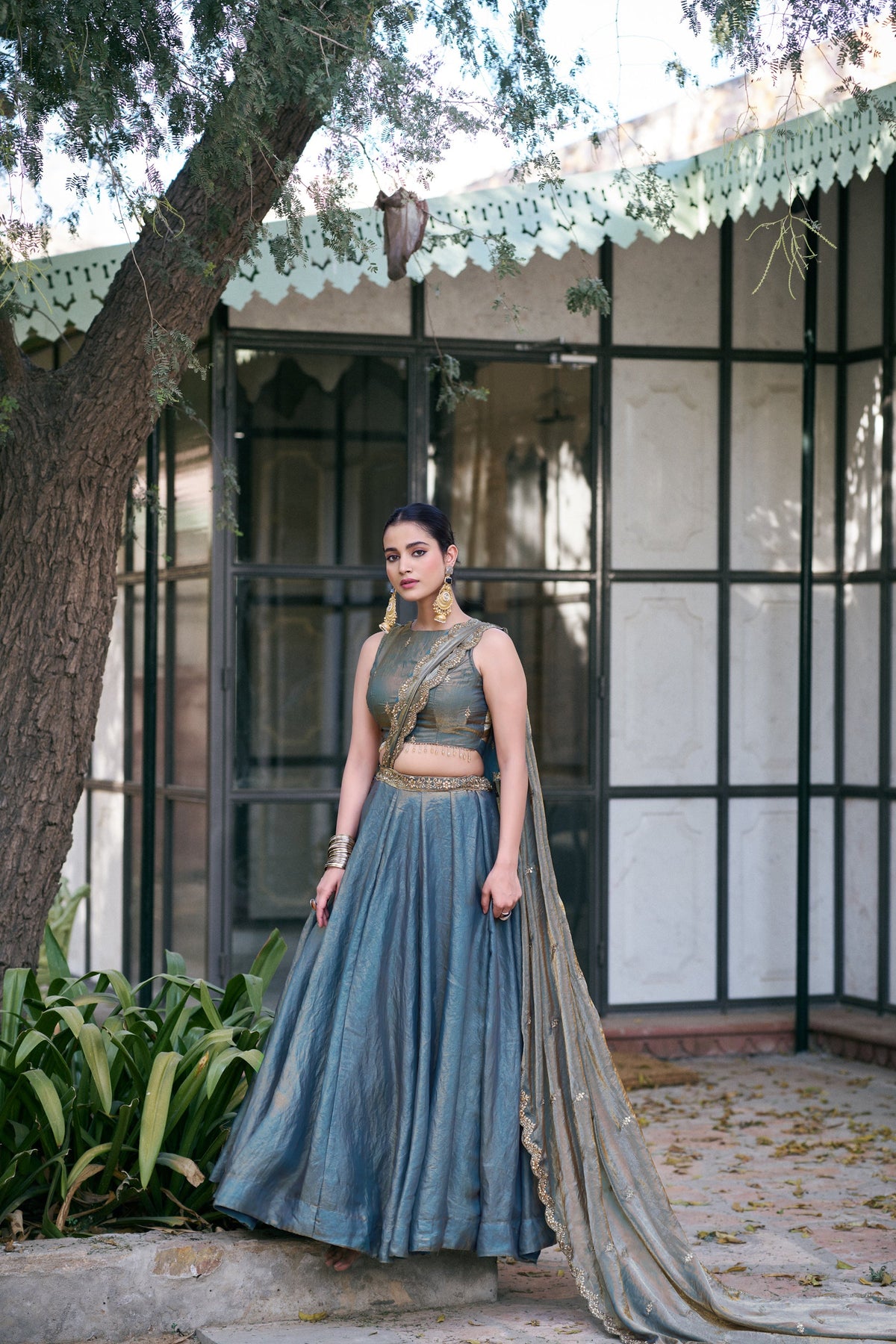 Lorenvalley Fashion Teal Fendi Silk Sequins And Thread Embroidery Work Belt Lehenga Choli With Dupatta | Grocsy