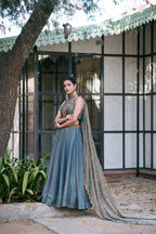 Lorenvalley Fashion Teal Fendi Silk Sequins And Thread Embroidery Work Belt Lehenga Choli With Dupatta | Grocsy