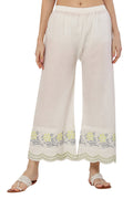 PAVONINE Lemon Color Hem Half Chikankari Cotton Fabric Sharara For Women | Grocsy