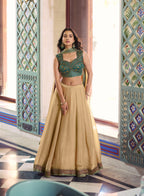 Lorenvalley Fashion Cream Fendi Silk Lace Touch Up Lehenga Choli With Dupatta | Grocsy