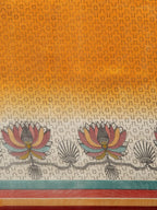 Saree Mall Mustard Yellow Printed Bhagalpuri Saree | Grocsy