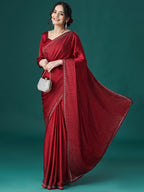 kasee Embellished Satin Saree | Grocsy