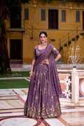 Lorenvalley Fashion Lavender Crush Sequins and Thread Embroidery Work Lehenga Choli with Dupatta | Grocsy