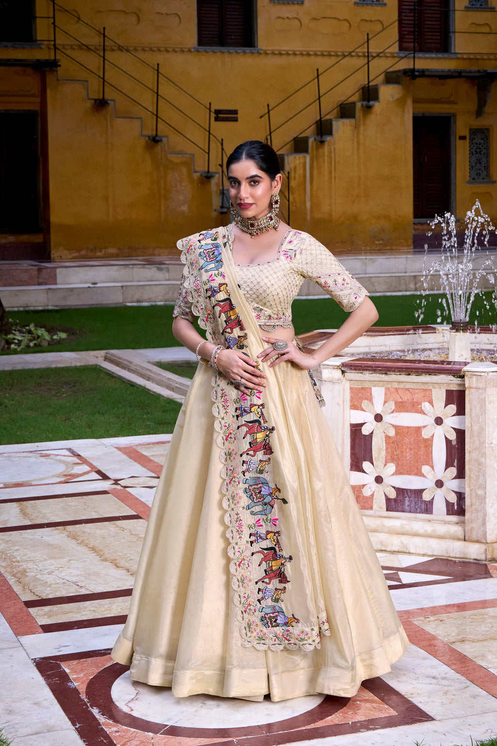 Lorenvalley Fashion Off White Raspberry Plain with Canvas and Can Can Lehenga Choli with Dupatta | Grocsy