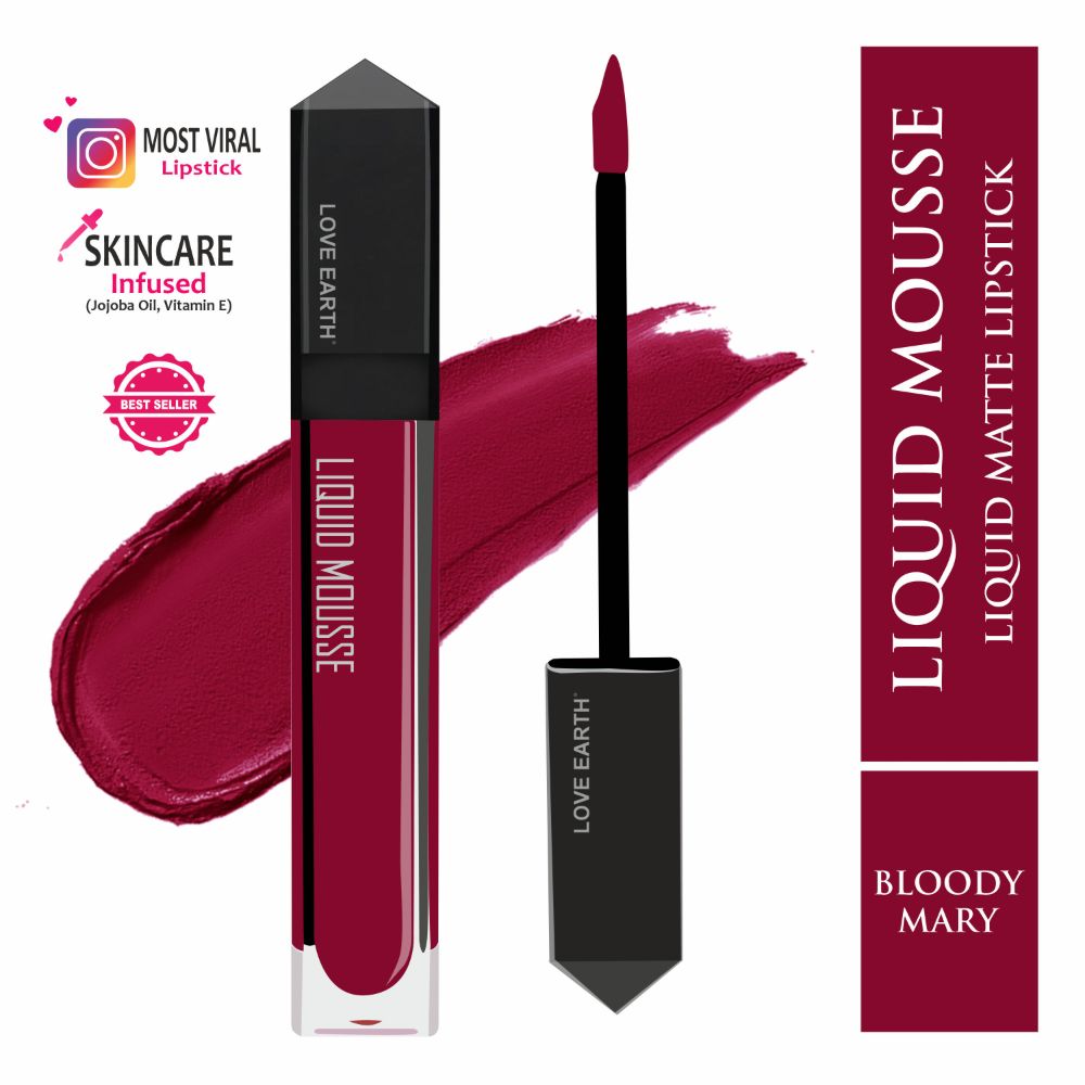 Love Earth Liquid Mousse Lipstick - Bloody Mary | Grocsy