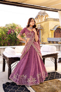 Lorenvalley Fashion Lavender Crush Silk Sequins and Thread Embroidery Work Lehenga Choli with Dupatta | Grocsy