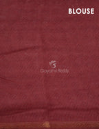 Mix of Orange and Teracotta Red Printed Semi Chanderi Saree By Gayathri Reddy Designer Studio | Grocsy