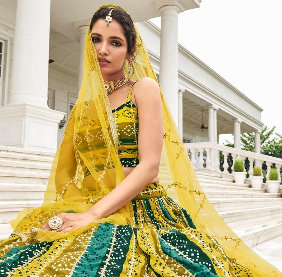 Anaita Multicolor Georgette Lehenga Choli With Sequence & Thread Work | Grocsy