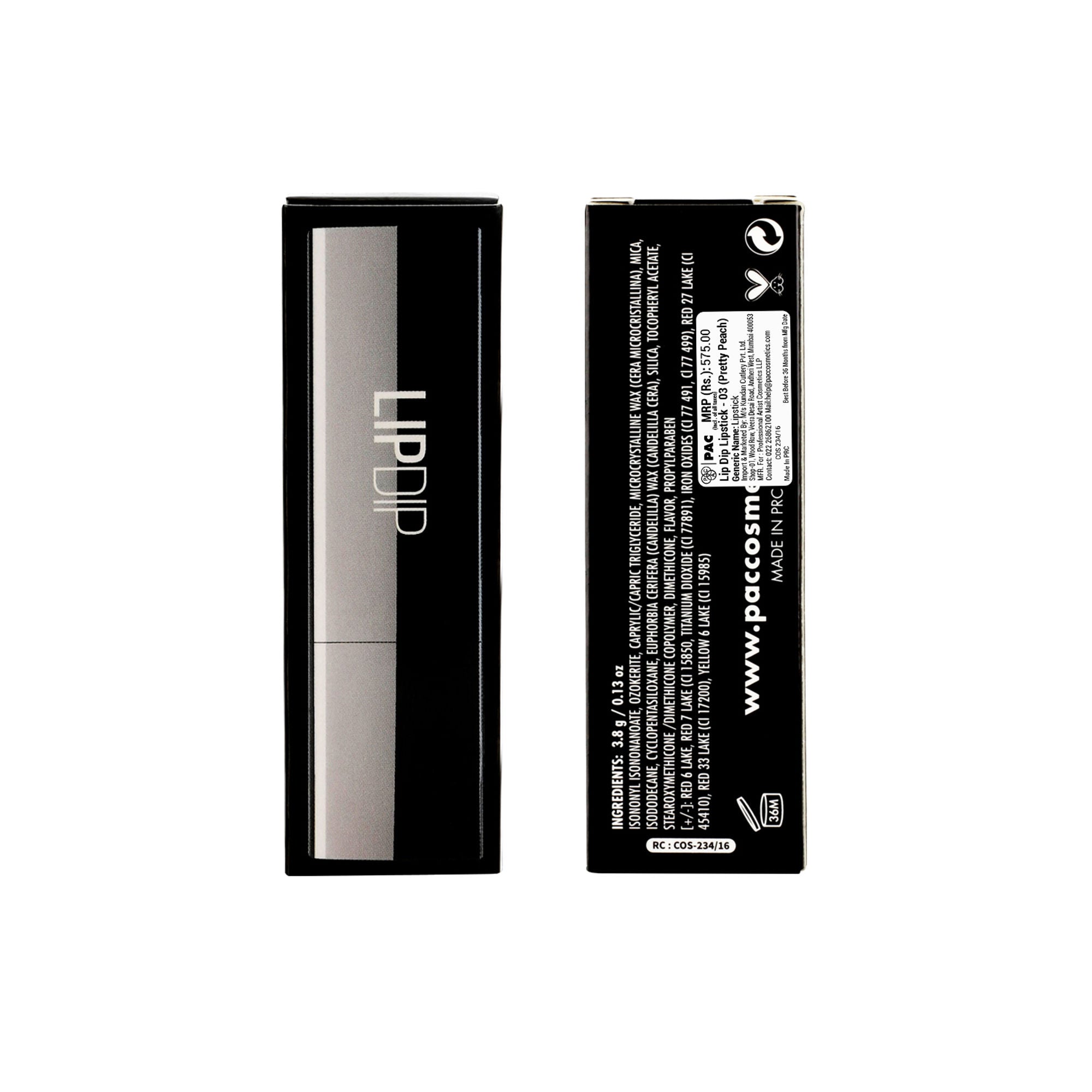 PAC Studio Lip Dip Lipstick - 03 Pretty Peach | Grocsy