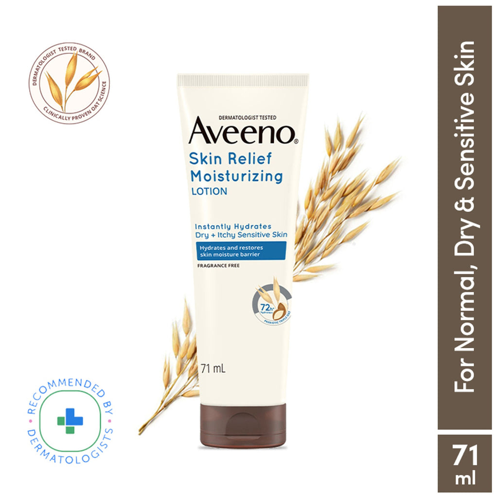 Aveeno Skin Relief Moisturising Lotion - Oat + Shea Butter Body Moisturizer For Dry & Sensitive Skin | Grocsy