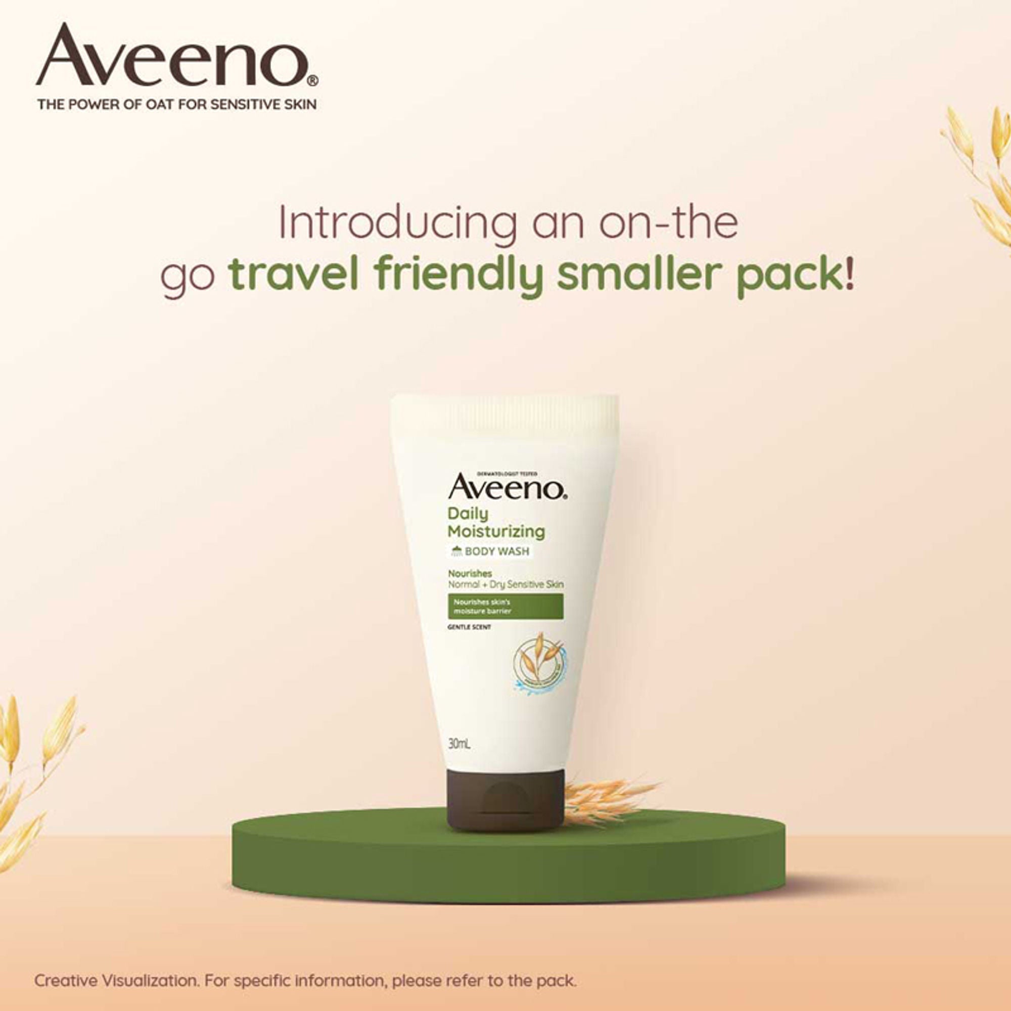 Aveeno Daily Moisturising Body Wash - Prebiotic Oat Cleanse, Moisturize Normal, Dry & Sensitive Skin | Grocsy