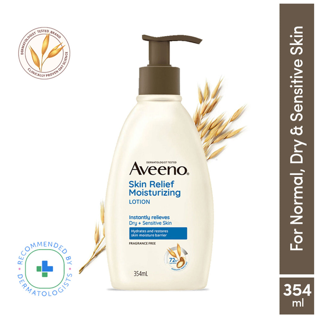 Aveeno Skin Relief Moisturising Lotion - Oat + Shea Butter Body Moisturizer For Dry & Sensitive Skin | Grocsy