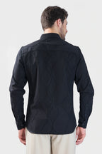 Xkind Black Embroidery Full Sleeve Slim Fit Shirt | Grocsy