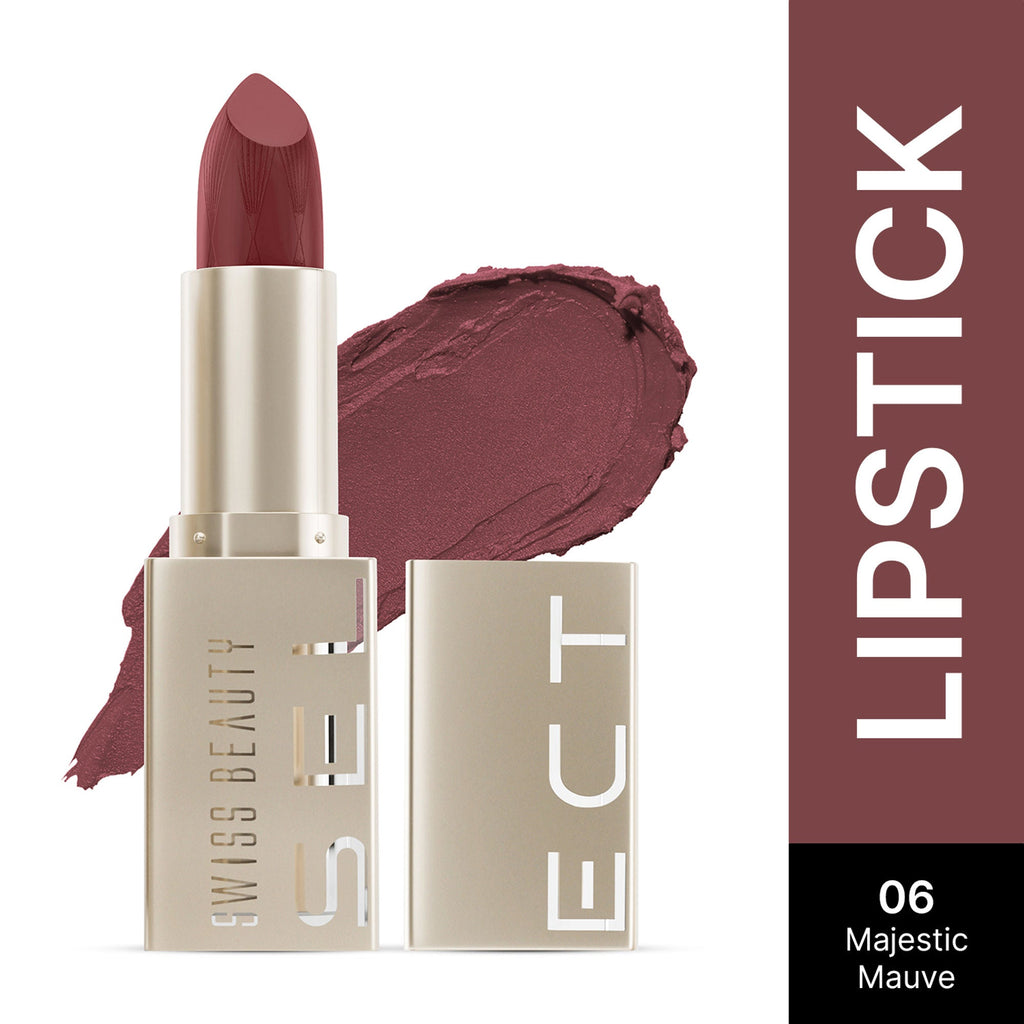 Swiss Beauty Select Creme Touch Hydrating Lipstick - 6 Majestic Mauve | Grocsy