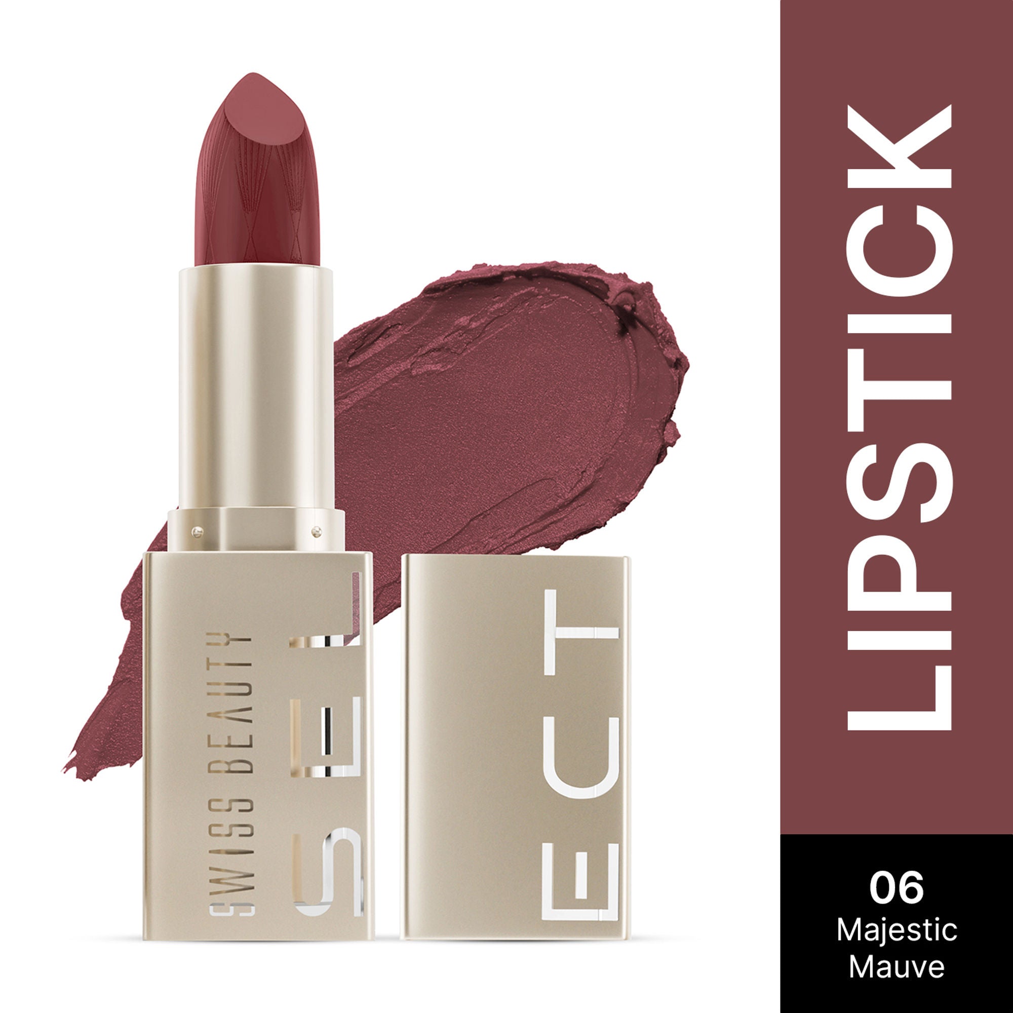 Swiss Beauty Select Creme Touch Hydrating Lipstick - 6 Majestic Mauve | Grocsy