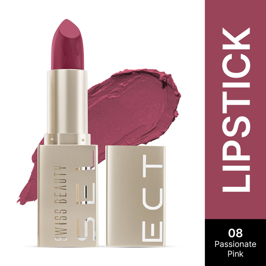 Swiss Beauty Select Creme Touch Hydrating Lipstick - 8 Passionate Pink | Grocsy