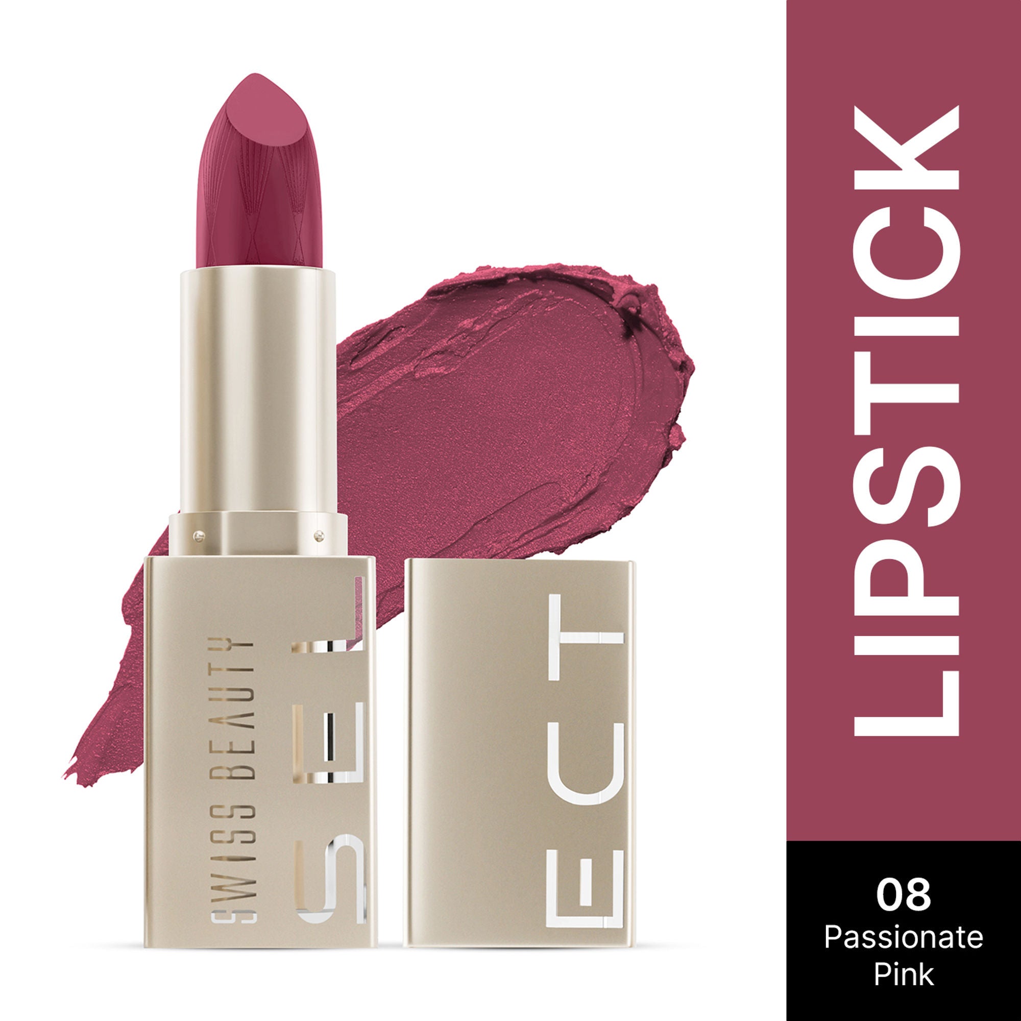 Swiss Beauty Select Creme Touch Hydrating Lipstick - 8 Passionate Pink | Grocsy