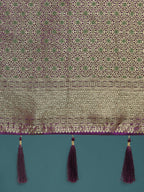 Monjolika Fashion Scintilla Purple Banarasi Satin Silk Meenakari zari weaving Pattern Saree | Grocsy