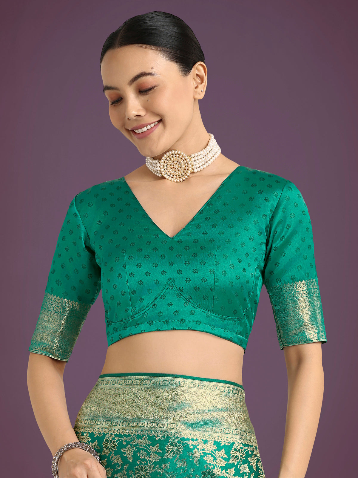 Monjolika Fashion Scintilla Turquoise Banarasi Satin Silk Meenakari zari weaving Pattern Saree | Grocsy