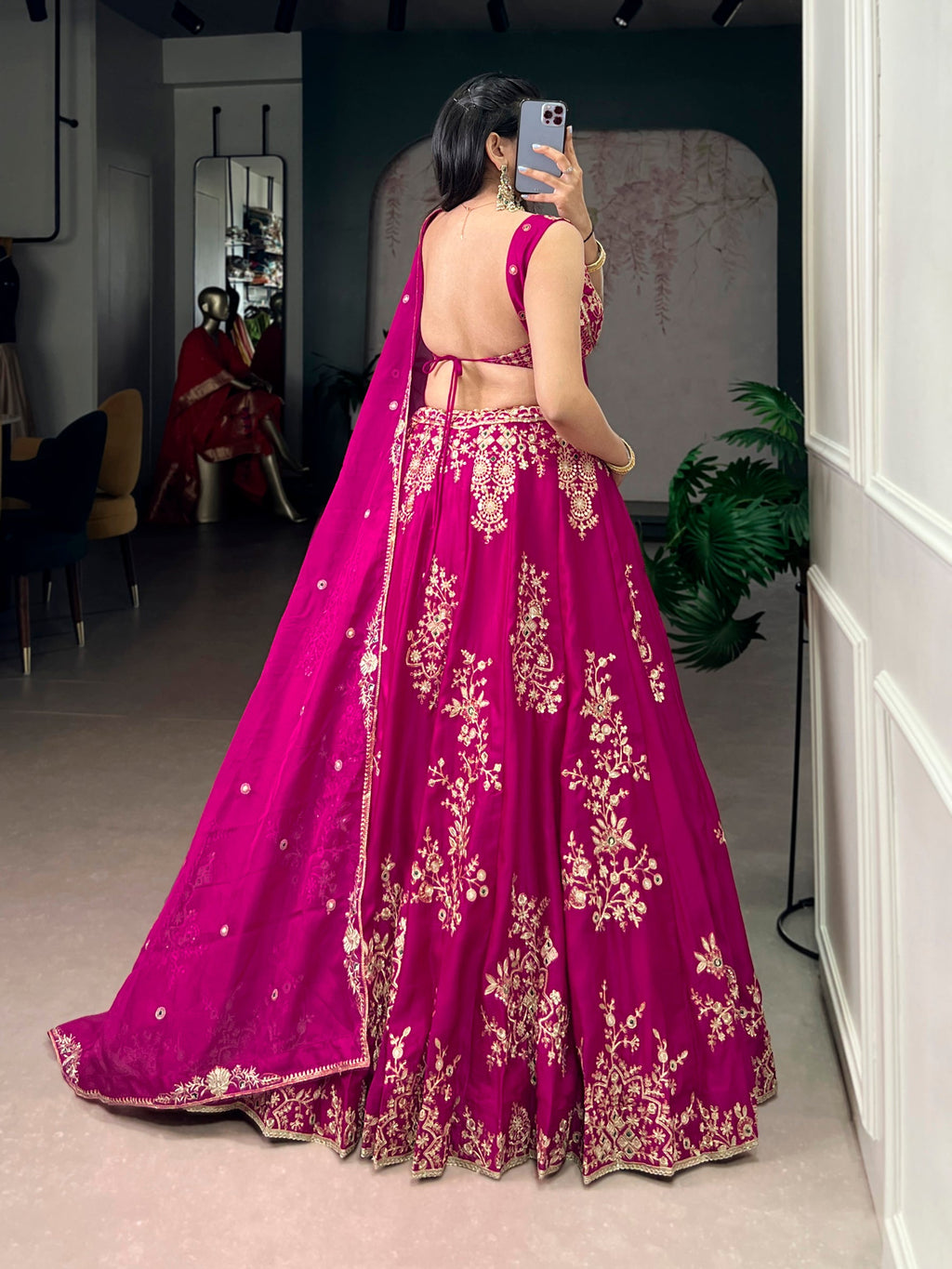 Lorenvalley Fashion Pink Naysha Silk Sequins And Thread Embroidery Work With Lace Border Lehenga Choli With Dupatta | Grocsy
