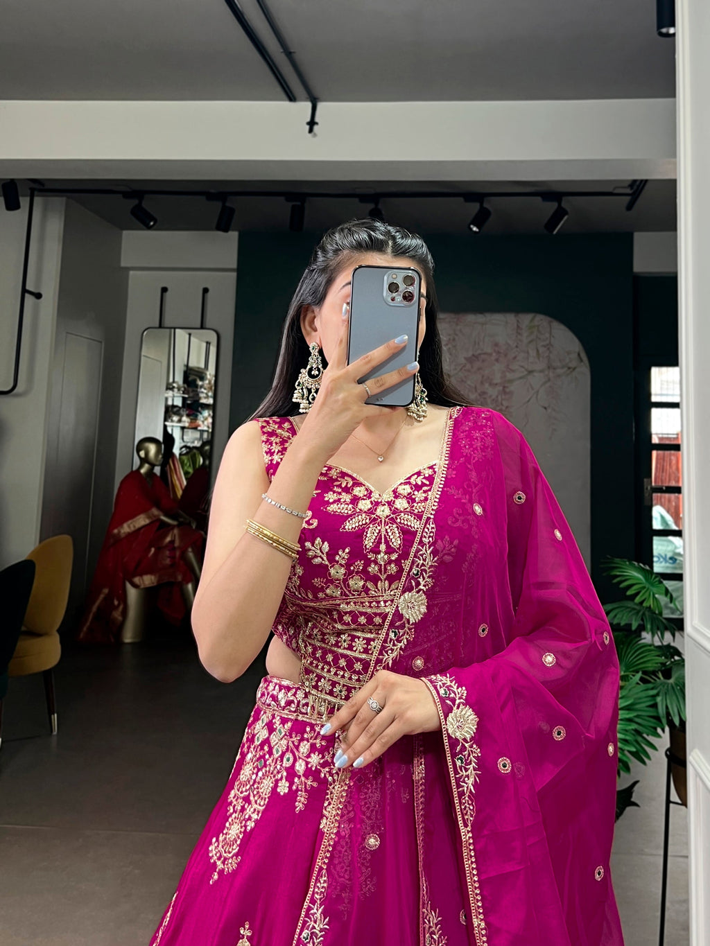Lorenvalley Fashion Pink Naysha Silk Sequins And Thread Embroidery Work With Lace Border Lehenga Choli With Dupatta | Grocsy