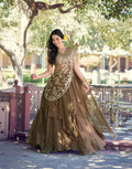Lorenvalley Fashion Marble Fabric Plain Lehenga Sequins & Intricate Thread Work Choli With Dupatta | Grocsy