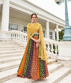Anaita Multicolor Georgette Lehenga Choli With Sequence & Thread Work | Grocsy