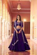 Lorenvalley Fashion Purple Rangoli Silk Tube Beads with Sequence and Thread Embroidery Work Belt Lehenga Choli with Dupatta | Grocsy