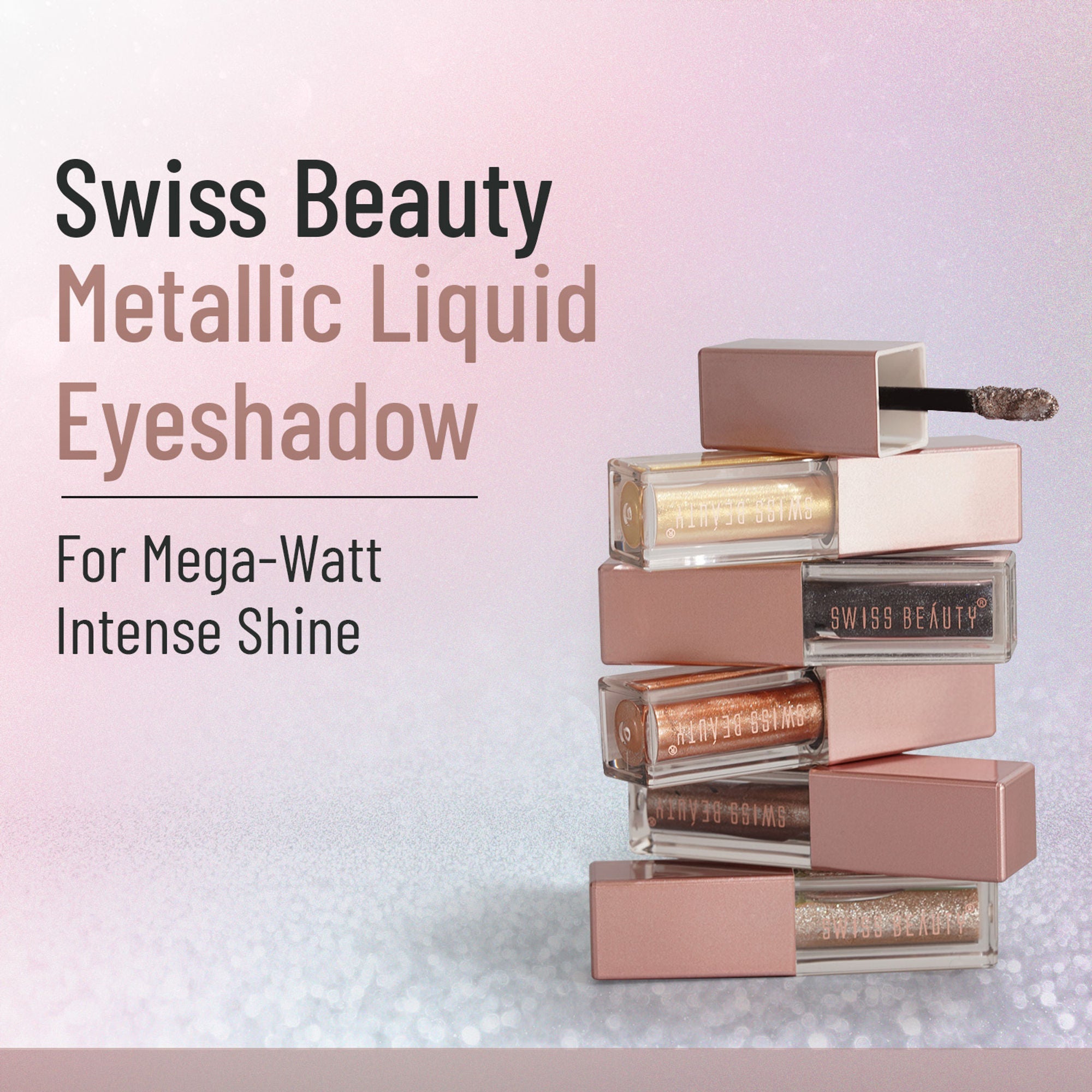 Swiss Beauty Metallic Liquid Eyeshadow - 05 Rose Gold Retro | Grocsy
