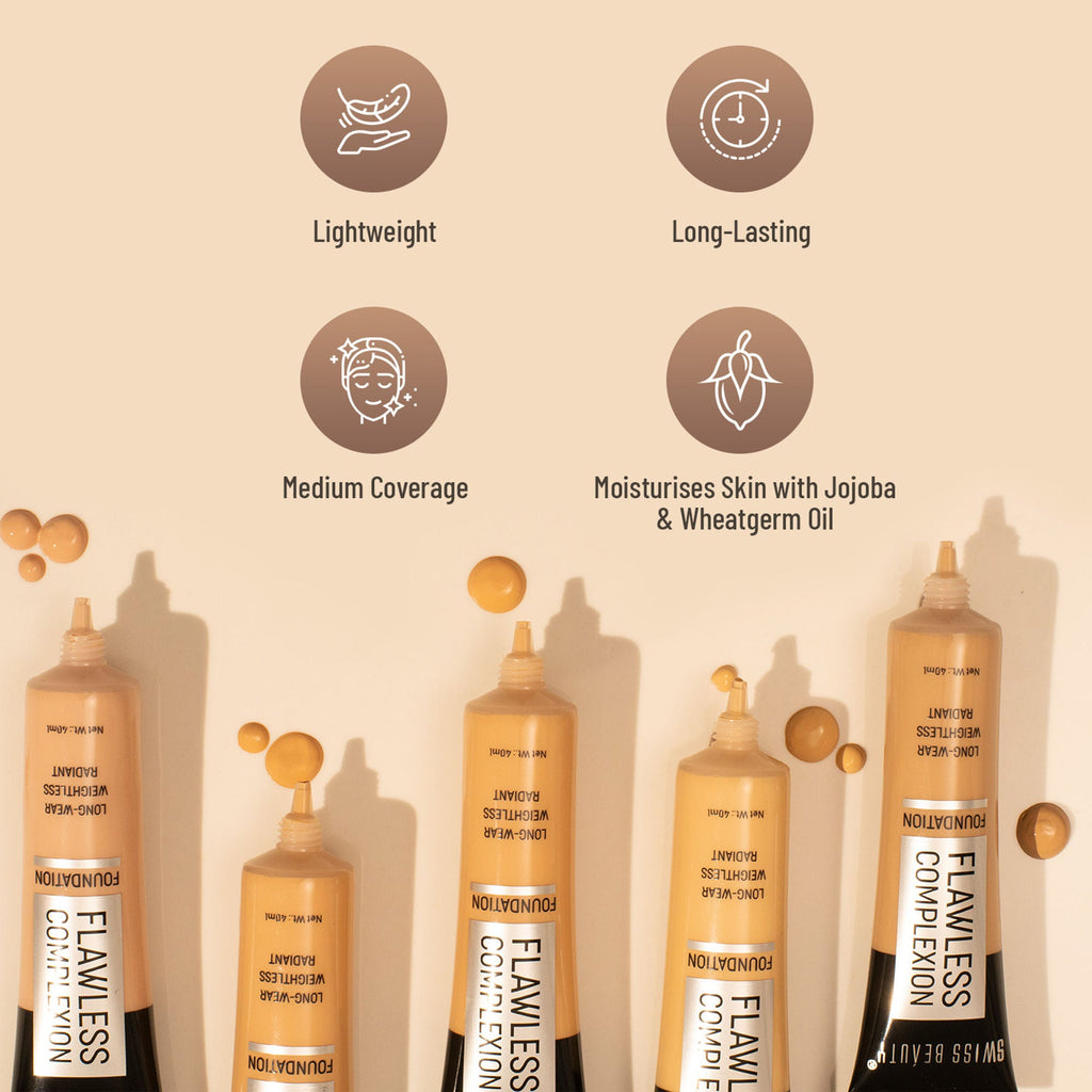 Swiss Beauty Flawless Complexion Foundation - 4 Nude Warm | Grocsy