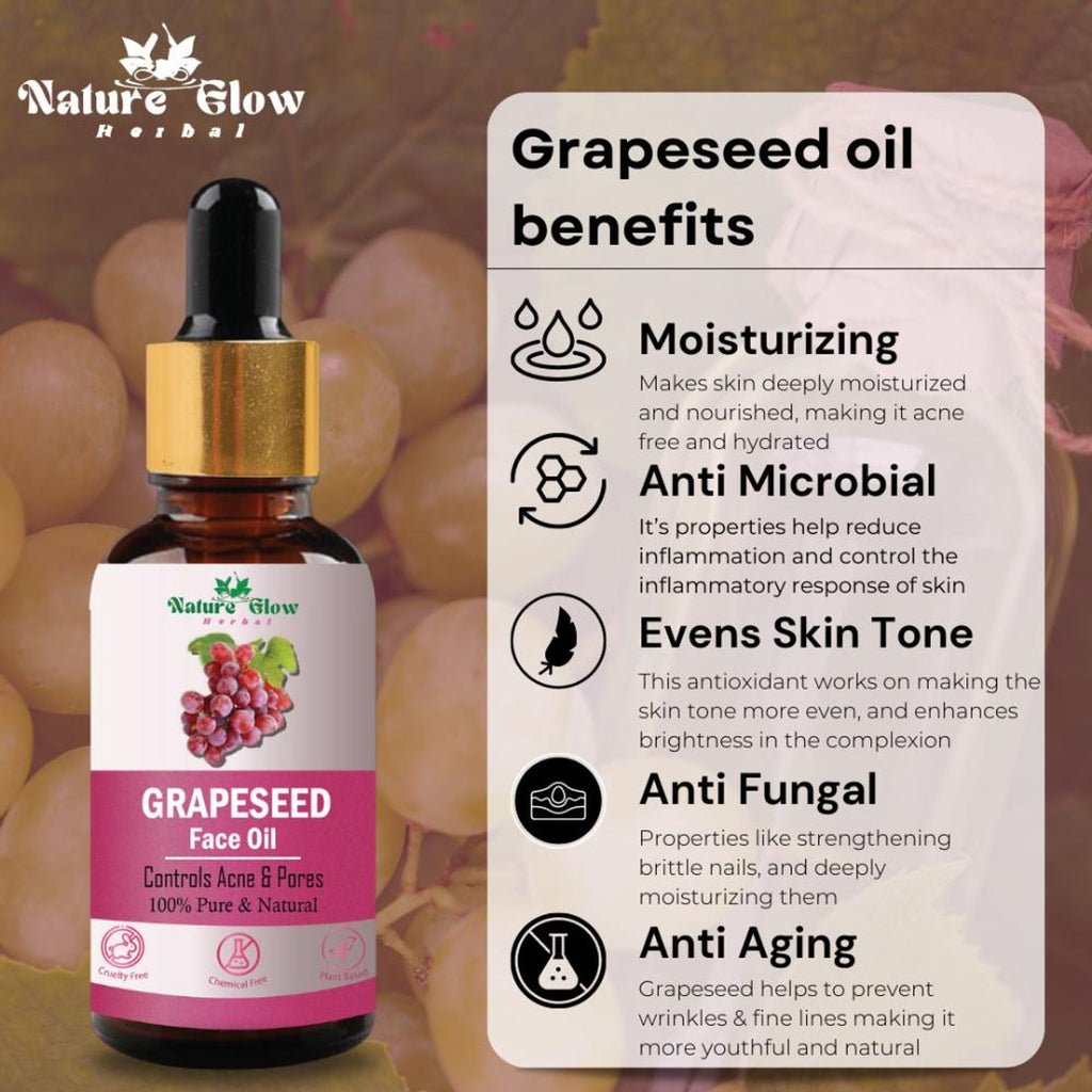 Nature Glow Herbal Grapeseed Facial Oil | Grocsy