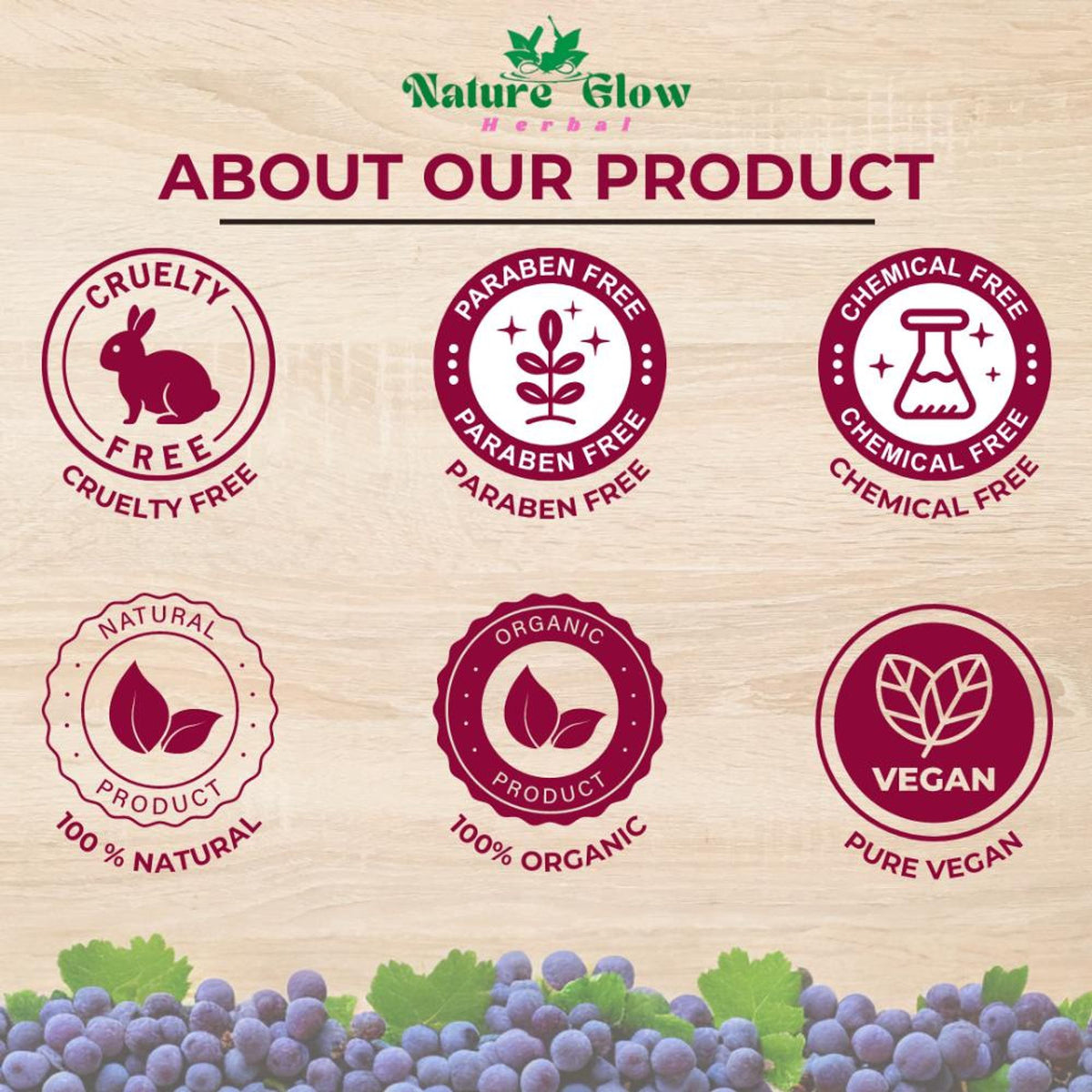 Nature Glow Herbal Grapeseed Facial Oil | Grocsy