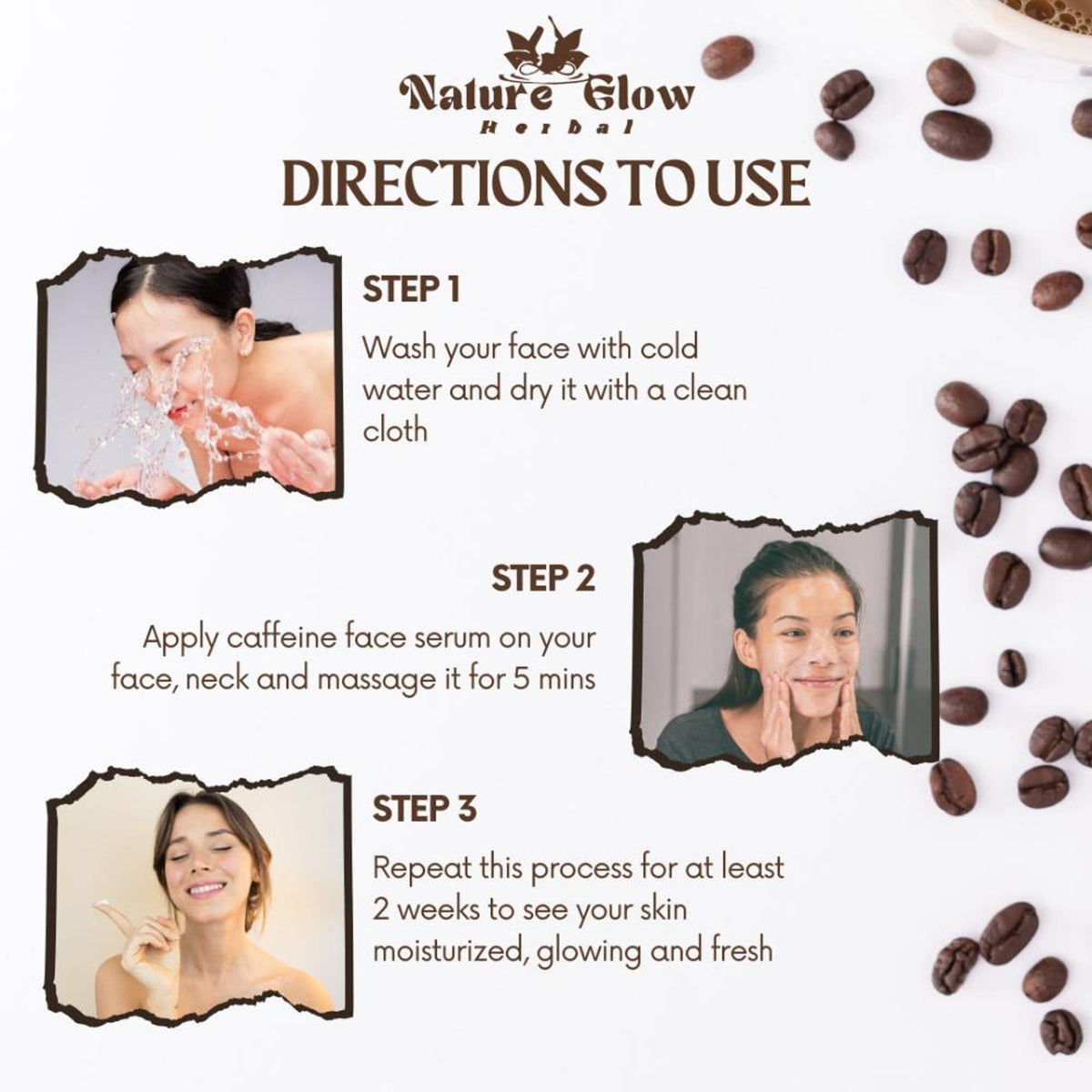 Nature Glow Herbal Caffeine Face Serum | Grocsy