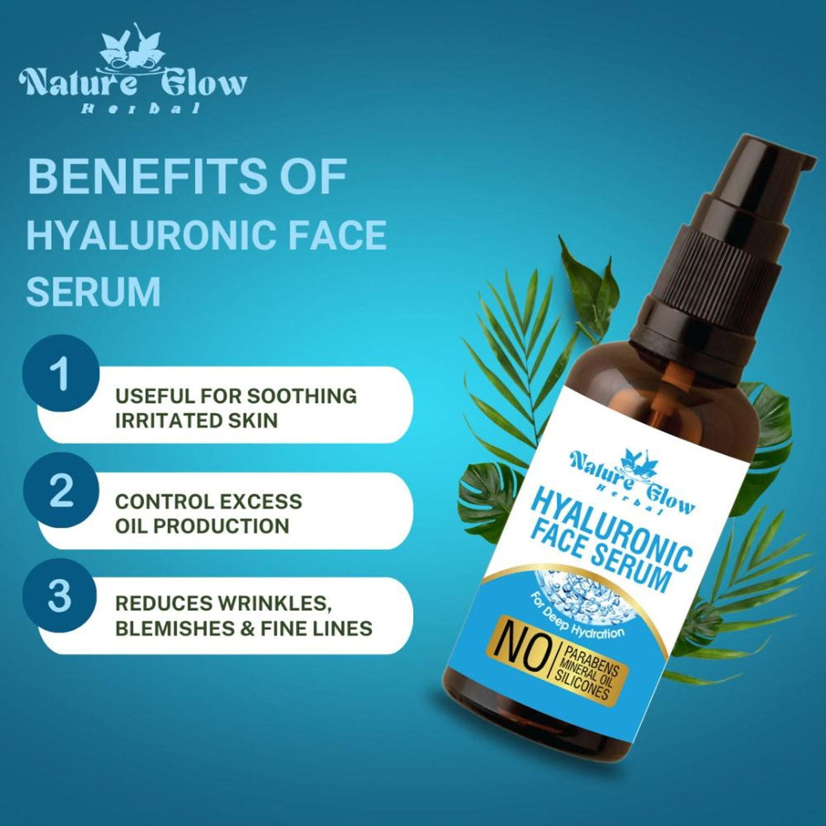 Nature Glow Herbal Hyaluronic Serum | Grocsy